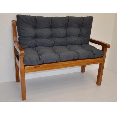 Lavička teaková 150 cm polster tmavo sivý melír