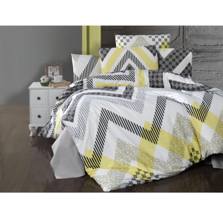Obliečky francúzske bavlna 240x200,70x90 Zigzag grey