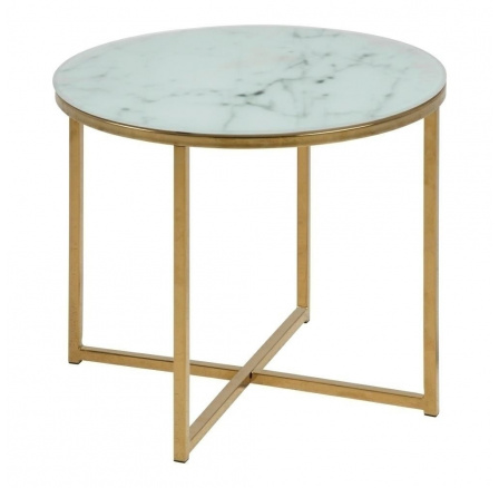 Stolík Alisma okrúhly 50 Biela / zlatá