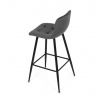 Stolička barová, sivá látka, štvornohá kovová podnož, čierny mat