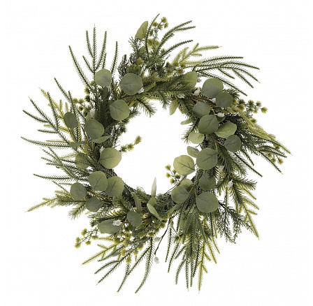 Věnec zelený - pr. 60 cm, eukalyptus a jehličí Věnec zelený - pr. 60 cm, eukalyptus a jehličí