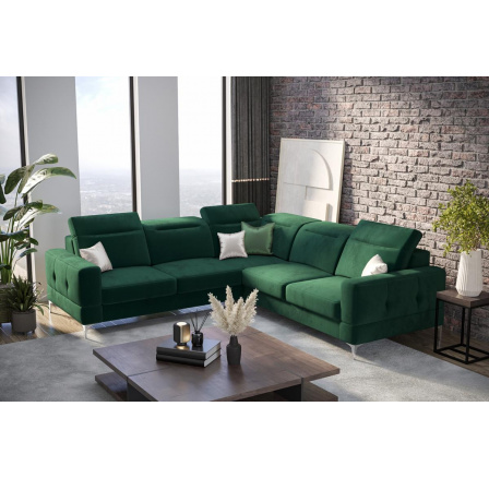 Rohová sedacia súprava MALIBU MAX 250x250 - zelená, ľavá