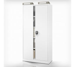 Kancelárska kovová skriňa na dokumenty JAN, 900 x 1850 x 400 mm sivá