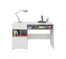Písací stôl SIGMA - SI10, biely Lux + betón