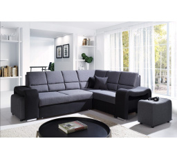 Rohová sedacia súprava Wiki P tm.sivá/čierna