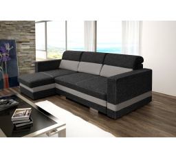 Rohová sedacia súprava Rimini L čierna/sivá