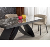Jedálenský stôl HILARIO, efekt čierneho mramoru/Čierna