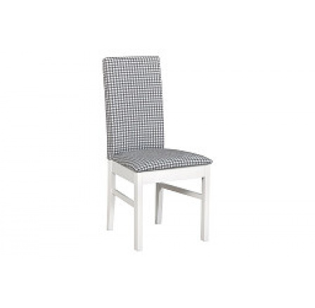 Romana 1 - jedálenská stolička biela / látka kockovaná č. 33 - (ROMA 1) kolekcia "DRE" (K150-Z)
