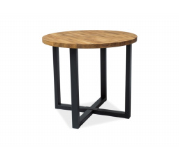 Stôl ROLF dub masív/čierna fi 90