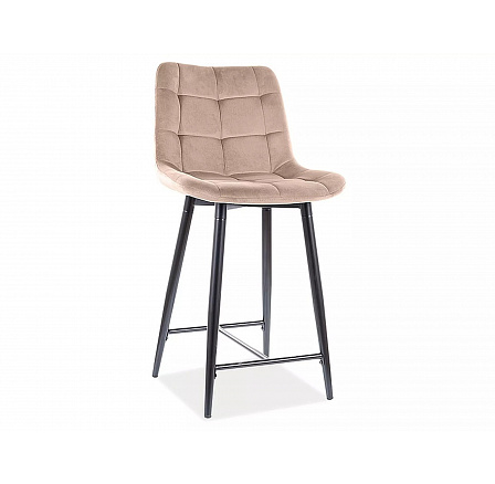 Barová stolička CHIC H-2 Velvet, béžová Bluvel 28/čierna matná Barová stolička CHIC H-2 Velvet, béžová Bluvel 28/čierna matná