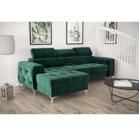 Rohová sedacia súprava ORION MINI s funkciou spania 255x165 cm - zelená, ľavá