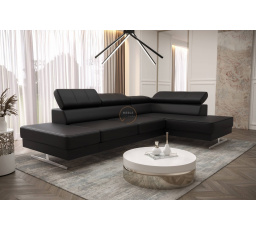Rohová sedacia súprava EMPORIO MINI 300x180 - pravá, Eko koža čierna