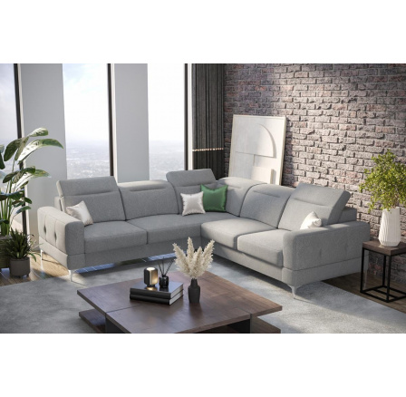 Rohová sedacia súprava MALIBU MAX 250x250 - sivá, pravá