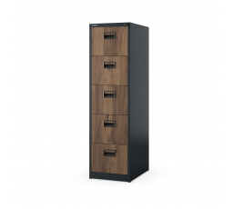 Kovová kartotéková skriňa SARA V5, 460 x 1630 x 620 mm, Eco Design: antracitová/orech
