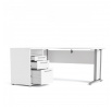 Písací stôl OFFICE 80400/44, Biela/Silver grey