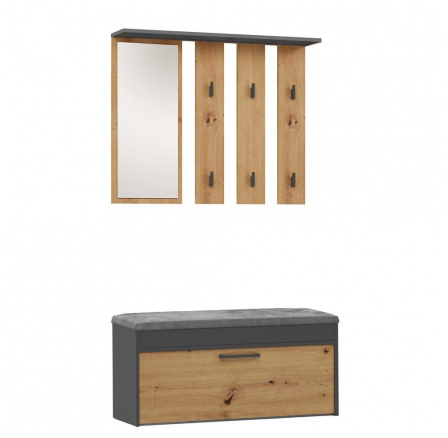 Predsieňová zostava Pargas antracit/dub artisan