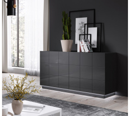 TV komoda REJA KOM2D, grafitový lesklý/grafitový lesklý
