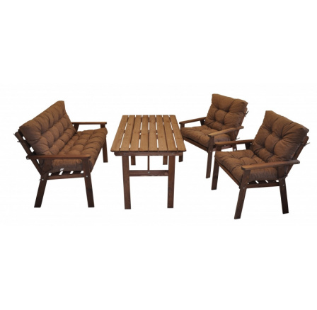 Záhradná súprava Nordic brown - podložky s hnedými odleskami