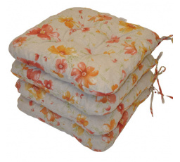 Sedadlo UNI s motívom kvetov - sada 4 kusov