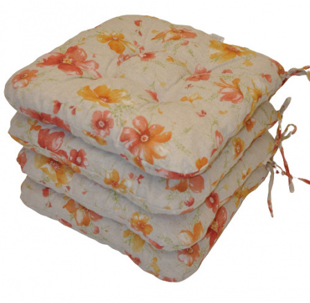 Sedadlo UNI s motívom kvetov - sada 4 kusov