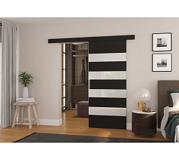 Posuvné dvere na stenu MILOU 96 Black+White Lacobel
