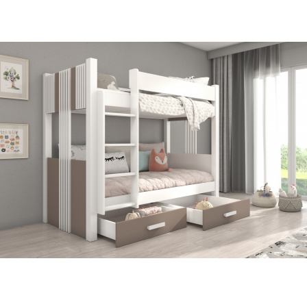 Manželská posteľ s matracom ARTA 200x90 White+Truffle