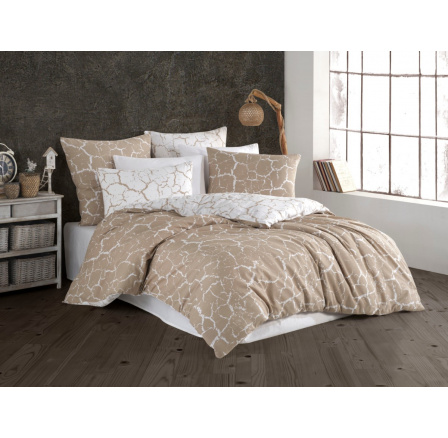 Obliečky francúzska bavlna 200x200,70x90 Misty beige