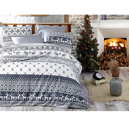 Vianočný bavlnený obliečka na vankúš Christmas grey 50x70 Vianočný bavlnený obliečka na vankúš Christmas grey 50x70