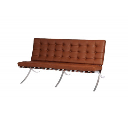 Sofa BA2 pre 2 osoby, svetlo hnedá prírodná koža