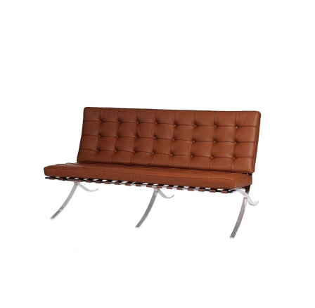 Sofa BA2 pre 2 osoby, svetlo hnedá prírodná koža