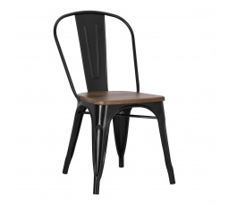 Stolička Paris Wood čierna borovica orech