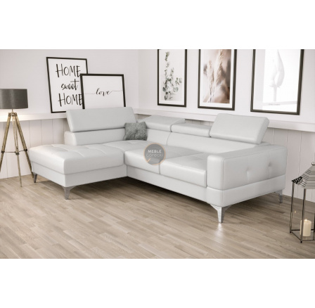 Rohová sedacia súprava TOSCANIA MINI s funkciou spania 170x250 cm - biela eko koža, ľavá Rohová sedacia súprava TOSCANIA MINI s funkciou spania 170x250 cm - biela eko koža, ľavá