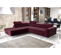 Rohová sedacia súprava TOSCANIA II priemer 30x250 - vínová, ľavá