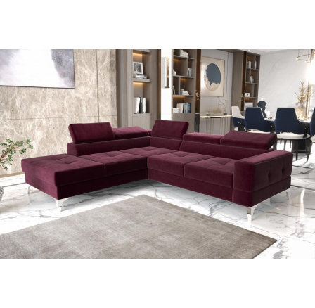 Rohová sedacia súprava TOSCANIA II priemer 30x250 - vínová, ľavá