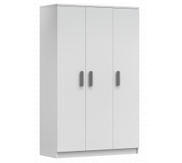 Šatní skriňa 3D SMYK I - 19, Biela Mat/Šedá