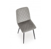 Jedálenská stolička K525 VELVET, Sivá/Čierna