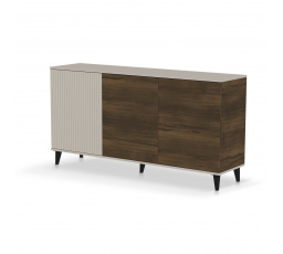 Komoda RANDOM 2 KM-1, kašmír / orech / čierna