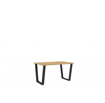 CELINE NEW - Jedálenský stôl s. 138 x 75 x 90, laminovaný dub Artisan/čierny kov (KARTÓN = BALENIE) "LP" (Z)