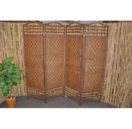 Paravan string štvordielny farba svetlohnedá