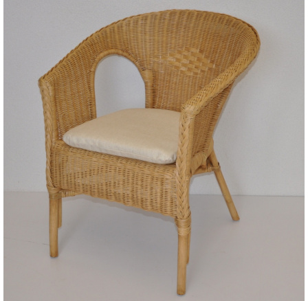 Ratanové kreslo Fabion medovo-béžová podšívka