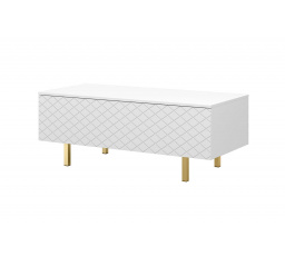 Konferenčný stolík Scalia II 120 2K, biely mat / zlaté nohy