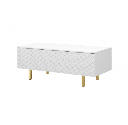 Konferenčný stolík Scalia II 120 2K, biely mat / zlaté nohy