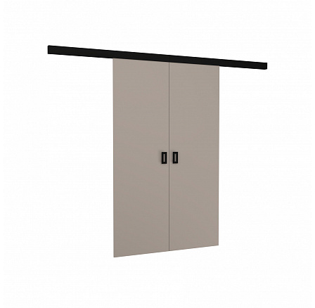 Drzwi przesuwne naścienne dwuskrzydłowe TOPPO 126 Kaszmir+Czarny