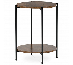 Prístavný stolík, MDF, dekor staré drevo, kov, čierny lak