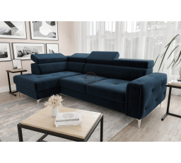 Rohová sedacia súprava s funkciou spania ORION 165x255 - modrá, ľavá