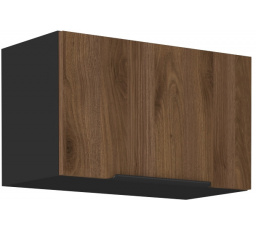 Horná skrinka MONZA - 60 GU-36 1F, Čierna matná/ Orech