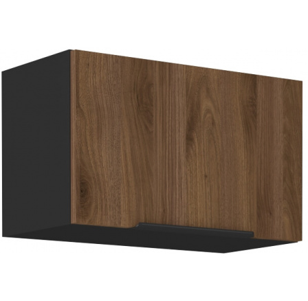 Horná skrinka MONZA - 60 GU-36 1F, Čierna matná/ Orech