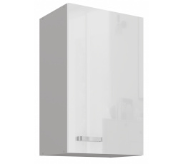 Horní skřínka BIANCA - 45 G-72 1F, Šedá / Bílý lesk