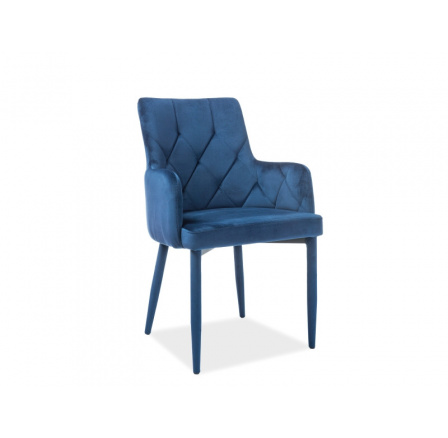 Jedálenská stolička RICARDO VELVET, modrá