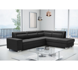 Rohová sedacia súprava Davis čierna pravá
